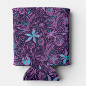 Modern Purple Dark Floral Pattern Personalised Blikjeskoeler (Achterkant)