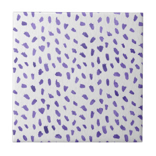 Modern Purple Dots Fun Spots Ceramic Tile Tegeltje