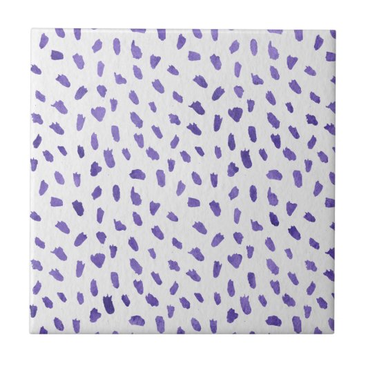 Modern Purple Dots Fun Spots Ceramic Tile Tegeltje (Voorkant)