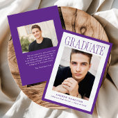 Modern Purple Frame 2 Photo Graduation Aankondiging
