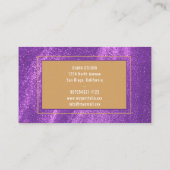  Modern Purple Gold  Business Card Visitekaartje (Achterkant)