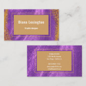  Modern Purple Gold  Business Card Visitekaartje (Voorkant / Achterkant)