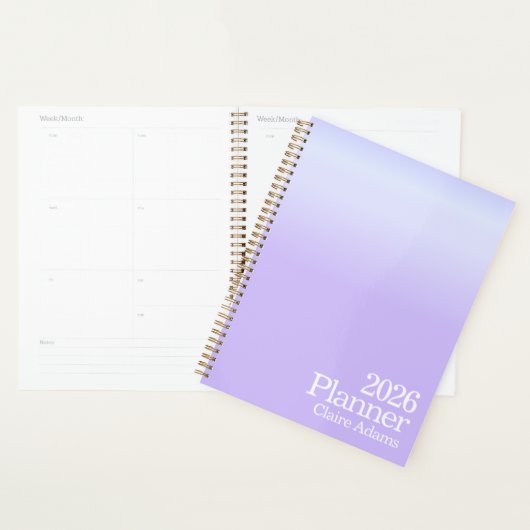Modern Purple Ombre Planner (Devant avec enveloppe)