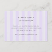 Modern Purple Stripes Elegant Wedding RSVP Card (Devant)