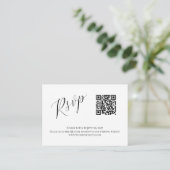 Modern QR bruiloft RSVP Informatiekaartje (Staand voorkant)