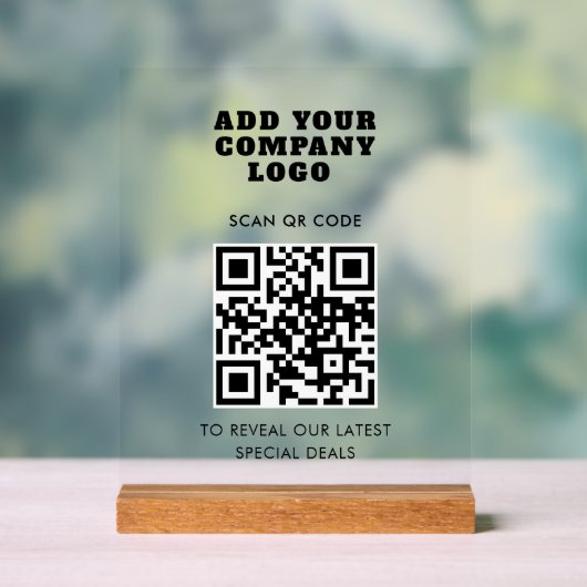 Modern QR Code and Business Logo Minimalist (Neutre)