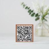 Modern QR-code bedankt je bestelling van terracott Vierkante Visitekaartje (Staand voorkant)