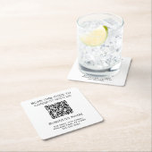Modern QR Code Company Promotion Vierkante Kartonnen Onderzetter (Insitu)