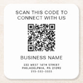 Modern QR Code Company Promotion Vierkante Kartonnen Onderzetter (Voorkant)