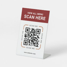 Modern QR Code  | Digital Menu Tabletop Sign Reclamebord Met Voetstuk
