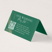 Modern QR Code Emerald Green Rose Wedding (Front)