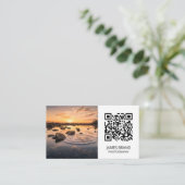 Modern QR Code Fotograaf Visitekaartje (Staand voorkant)