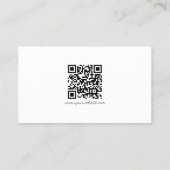 Modern QR Code Handwriting Script Sleek Business Visitekaartje (Achterkant)