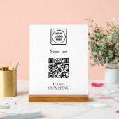 Modern QR Code Menu | Custom Contactless Logo Acryl Bord (Huwelijk)