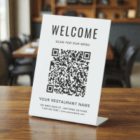 Modern QR-code restaurant menu tafelmodel