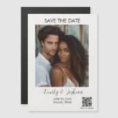 Modern QR Code Save the Date Magnet Magnetische Uitnodiging (Voorkant / Achterkant)
