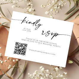 Modern QR Code Website RSVP Card Save The Date