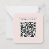 Modern QR Code Wedding RSVP Card Notitiekaartje (Achterkant)