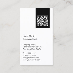 Modern QR-Visitekaartje voor systeemarchitectuur Visitekaartje