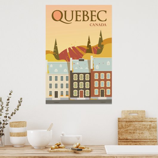 Modern Quebec Canada Travel Poster (Cuisine)