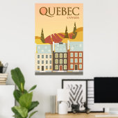Modern Quebec Canada Travel Poster (Bureau à domicile)