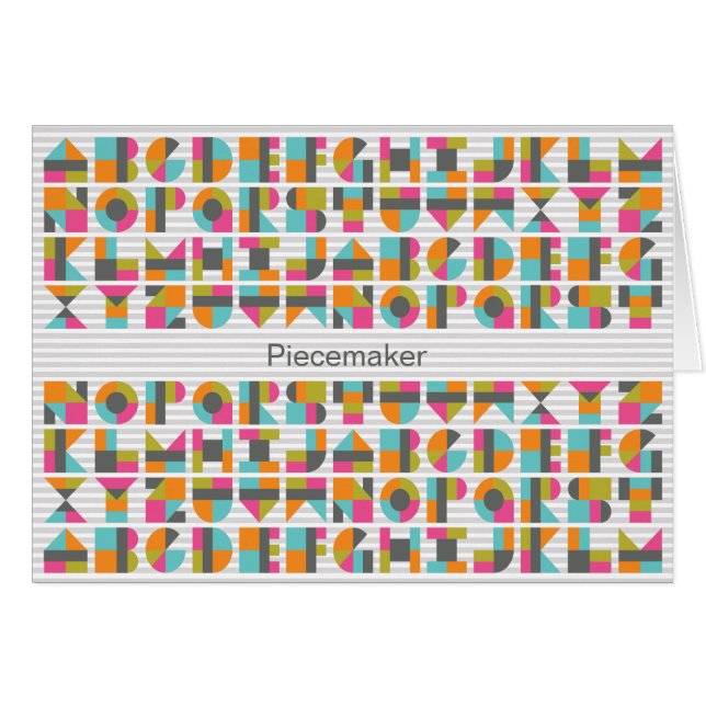 Modern Quilt Block Love Note Card (Voorkant Horizontaal)