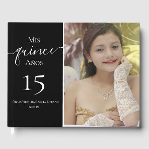 Modern Quinceanera 15th Birthday Elegant Photo Gastenboek