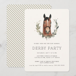 Modern Race Horse Derby Party Equestrian Kaart