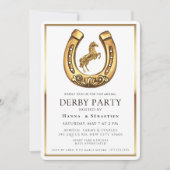 Modern Race Horse Derby Party Equestrian  Kaart (Voorkant)