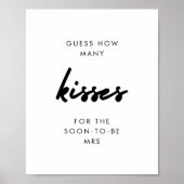 Modern raden hoeveel kisses Vrijgezellenfeest spel Poster (Voorkant)