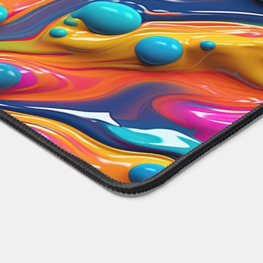 Modern Rainbow Abstract Paint Monogram Bureaumat (Hoek)