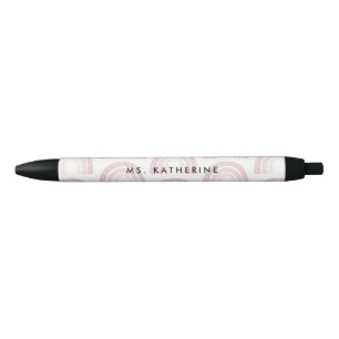 Modern Rainbow Boho Pastel Pink Gift Zwarte Inkt Pen