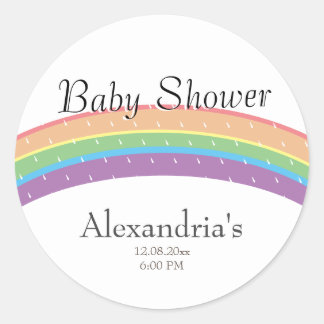 Modern Rainbow Gender Neutral Baby Ronde Sticker