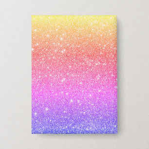 Modern Rainbow Glitter Glam Button