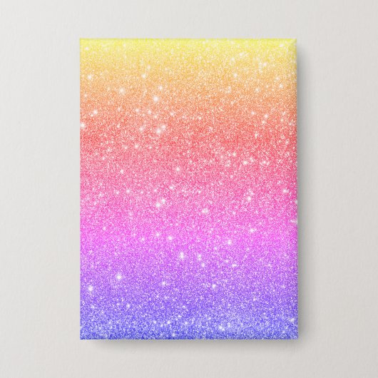 Modern Rainbow Glitter Glam Button (Voorkant)