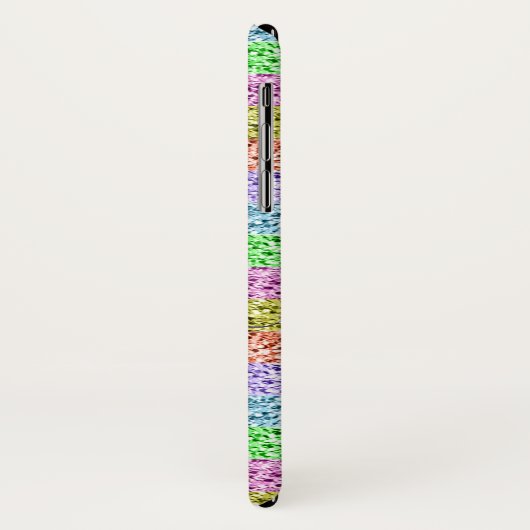 Modern Rainbow Glitter Script Naam Monogram Case-Mate iPhone Case (Achterkant/links)