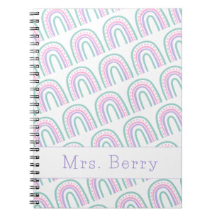 Modern Rainbow Personalized Teacher Notitieboek