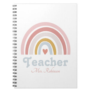 Modern Rainbow Personalized Teacher Notitieboek