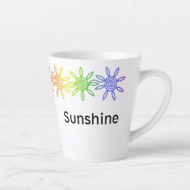 Modern Rainbow Sunshine gepersonaliseerde latte Mo Latte Mok