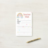 Modern Rainbow Teacher Mail Post-it® Notes (Op bureau)