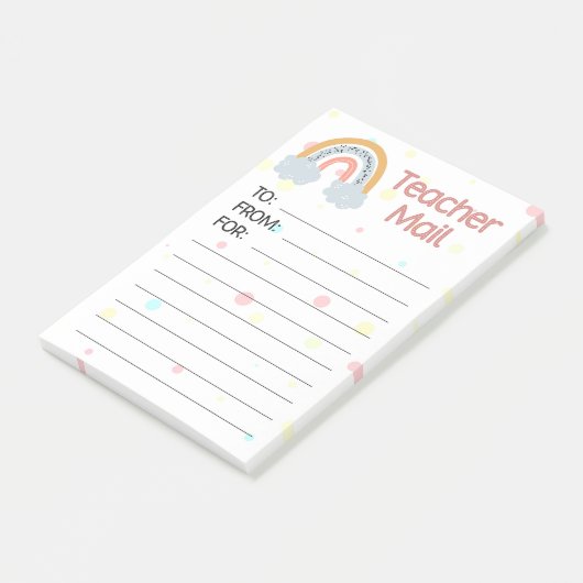 Modern Rainbow Teacher Mail Post-it® Notes (Schuin)