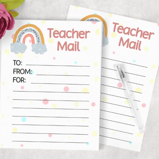 Modern Rainbow Teacher Mail Post-it® Notes