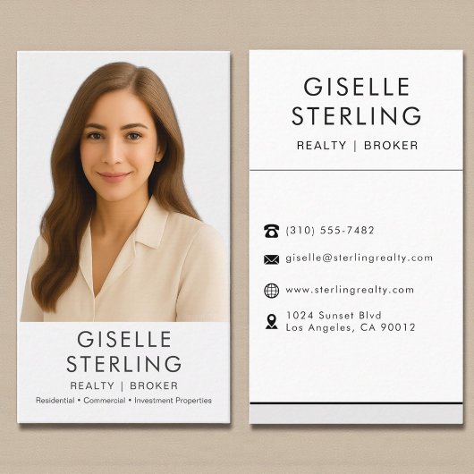 Modern Real Estate Agent Broker Photo Visitekaartje