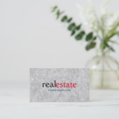 Modern Real Estate Agent Trendy Professional Grey Visitekaartje (Staand voorkant)