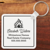 Modern Real Estate Company Customized Realtor Sleutelhanger (Achterkant)