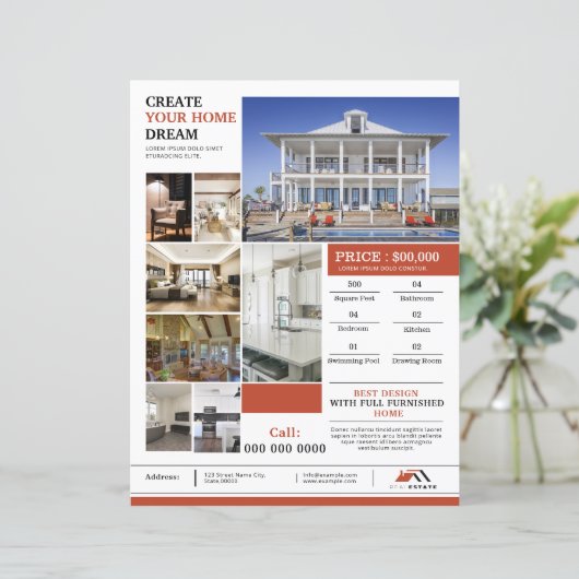 Modern Real Estate Flyer Template (Debout devant)