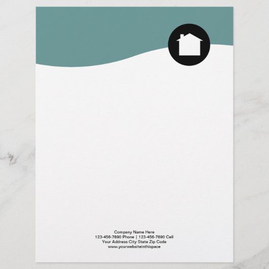 Modern Real Estate Letterhead Briefpapier Briefhoofd (Voorkant)