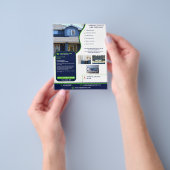 Modern Real Estate Navy Blue and Green Customized Flyer (Hand)