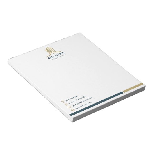 Modern Real Estate Notepad Notitieblok (Schuin)