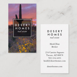 Modern Real Estate Saguaro Sunset Desert Foto Visitekaartje